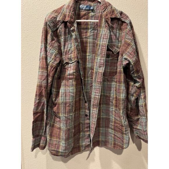 Mens Polo Ralph Plaid Button Up Shirt Size Extra‎ Large - Picture 1 of 6